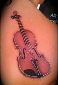 back violin tattoo pattern picture