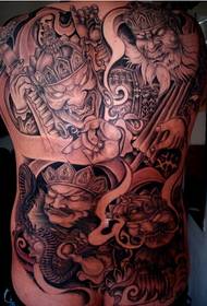 boy The back of the big domineering classic is the four sea dragon king tattoo pictures
