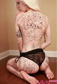 Sexy skjønnhet tilbake kreativt mote tatoveringsbilde