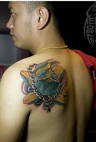 handsome back fashion pop lotus tattoo picture picture