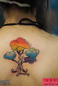 Moters nugaros spalvos medžio tatuiruotės darbai pasidalino tatuiruočių muziejumi