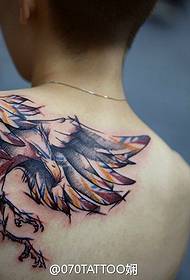 American flag color flying eagle tattoo pattern