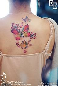 atzeko lore tximeleta tatuaje tatuaje koloretsuak