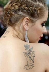 schoonheid terug met bloemen Tattoo-foto's