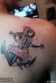 Back anchor tattoo pattern