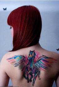 fashion girls back classic handsome Tianma tattoo pattern pictures