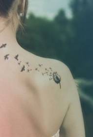 girl back seagull tattoo picture