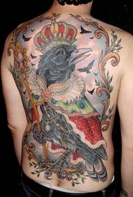 personal fashion full back classic beautiful big crow tattoo picture