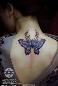 back color ຮູບແບບ tattoo butterfly ສ່ວນບຸກຄົນ