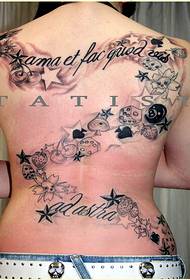 super personality fashion full back classic letter tattoo pattern picture