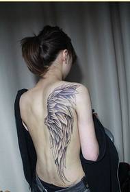 Fashion beauty back nice half-back wings tattoo pattern