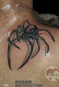 Stylish alternative back spider tattoo pattern