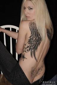 The most powerful European and American beauty back wings tattoo map appreciation