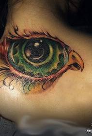 Girl's back cute bird tattoo pattern