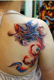 back a beautiful color phoenix tattoo pattern to enjoy the picture