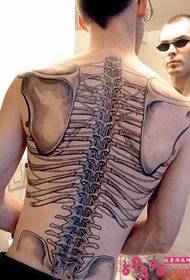 Back personality skeleton tattoo