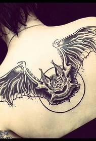 The back bat tattoo picture is shared by the tattoo hall
