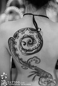 Back Spiral Women's Reincarnation Flower Tattoo Pattern