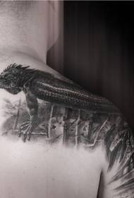 man classic cool lizard tattoo pattern picture