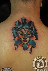Motif de tatouage de clown de couleur arrière