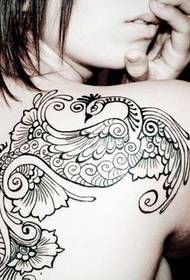 girls back beautiful totem peacock tattoo picture works pictures