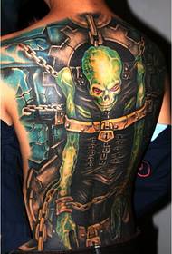 boys back classic skull monster tattoo pattern pictures
