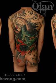 Muški leđa klasični modni uzorak tetovaže u punom stilu