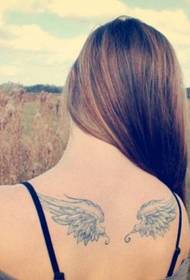 back graceful wing tattoo
