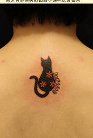 beauty back classic fashion totem cat tattoo picture