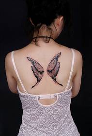 skaistums muguras modes skaistu spārnu tetovējuma modeļa attēls