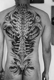 The back 3D mechanical tattoo pattern is provided by the tattoo show bar