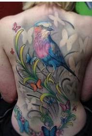 tilbake mote bare vakker fugl tatovering bilde