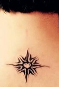 girl's back beautiful sun totem tattoo