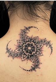 personality fashion women back Indian henna totem tattoo picture