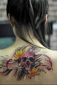 beauty back classic good-looking skull tattoo pattern picture