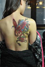 beauty back bare vakkert Phoenix tatoveringsmønsterbilde