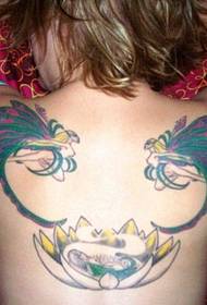 meninas de volta moda pavão anjo tatuagem imagem foto
