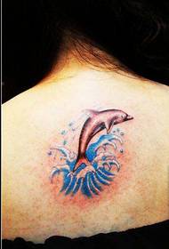 back on the back of the beautiful fashion good-looking dolphin tattoo picture pictures