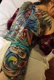beauty color full back phoenix tattoo pattern to enjoy the picture