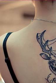 beauty personality art elk avatar back tattoo picture