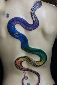 Serpenta Tatuaje-Ŝablono: Malantaŭkolora Serpenta Tatuaje-Ŝablono