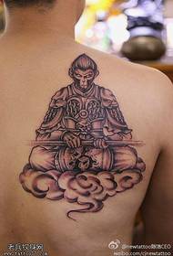 back Sun Wukong tattoo pattern