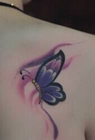 beautiful back color butterfly tattoo pattern picture