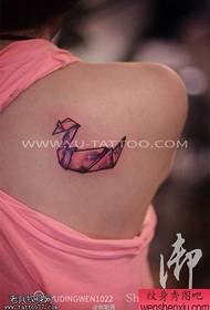 Emisija za tetovaže, preporučite ženskoj djeci tetovaža dizalica na papiru u boji leđa