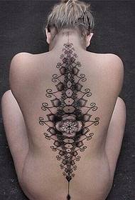 beauty naked back tattoo pattern appreciation picture