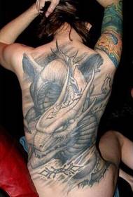 fete după Înapoi dominați în formă de dragon monstru tatuaj model de tatuaj