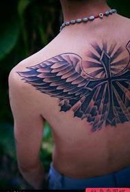 Back cross wings tattoo figure tattoo show sharing