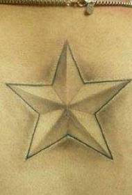 Back tattoo pattern: back five-pointed star tattoo pattern