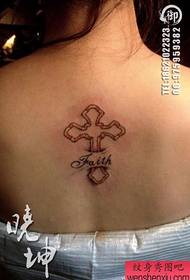 Simple and beautiful cross tattoo pattern for girls