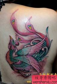 Umfazi umva wemibala ye-phoenix tattoo iphethini